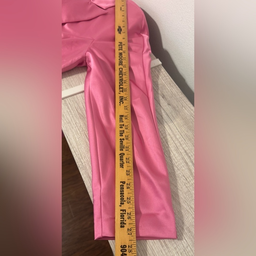 1980s Vintage Christian Dior Bubblegum Pink Satin Cinched Blazer Jacket NO SIZE - Picture 5 of 9